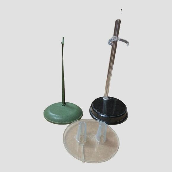 Barbie 3 Doll Stands 1 Straddle Leg Post 1 Waist Support 1 Clear Foot Unbranded - Picture 1 of 5